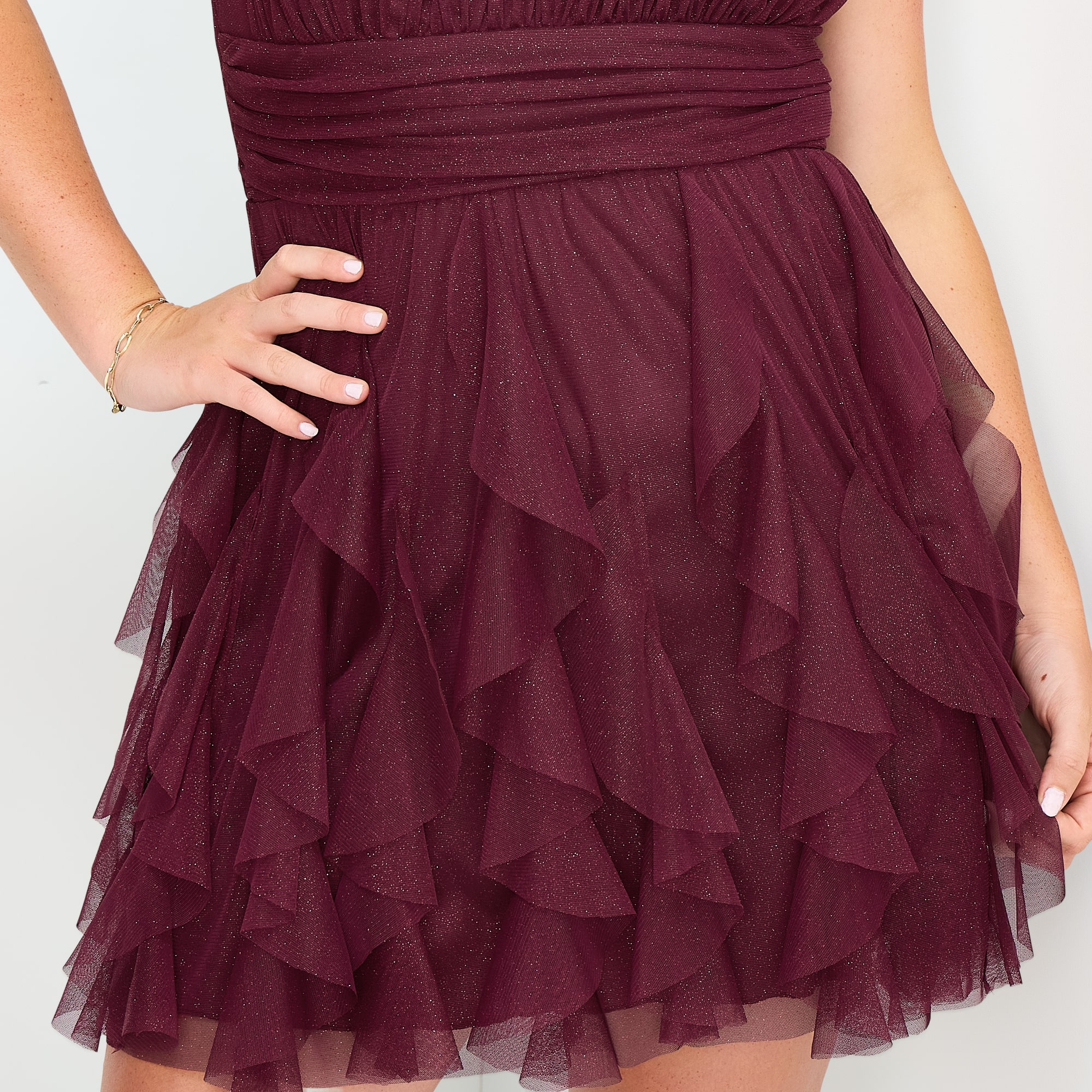 Radiante Couture Womens Juniors Plus Scoop Neck Sleeveless Fit + Flare Dress