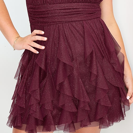 Radiante Couture Womens Juniors Plus Scoop Neck Sleeveless Fit + Flare Dress