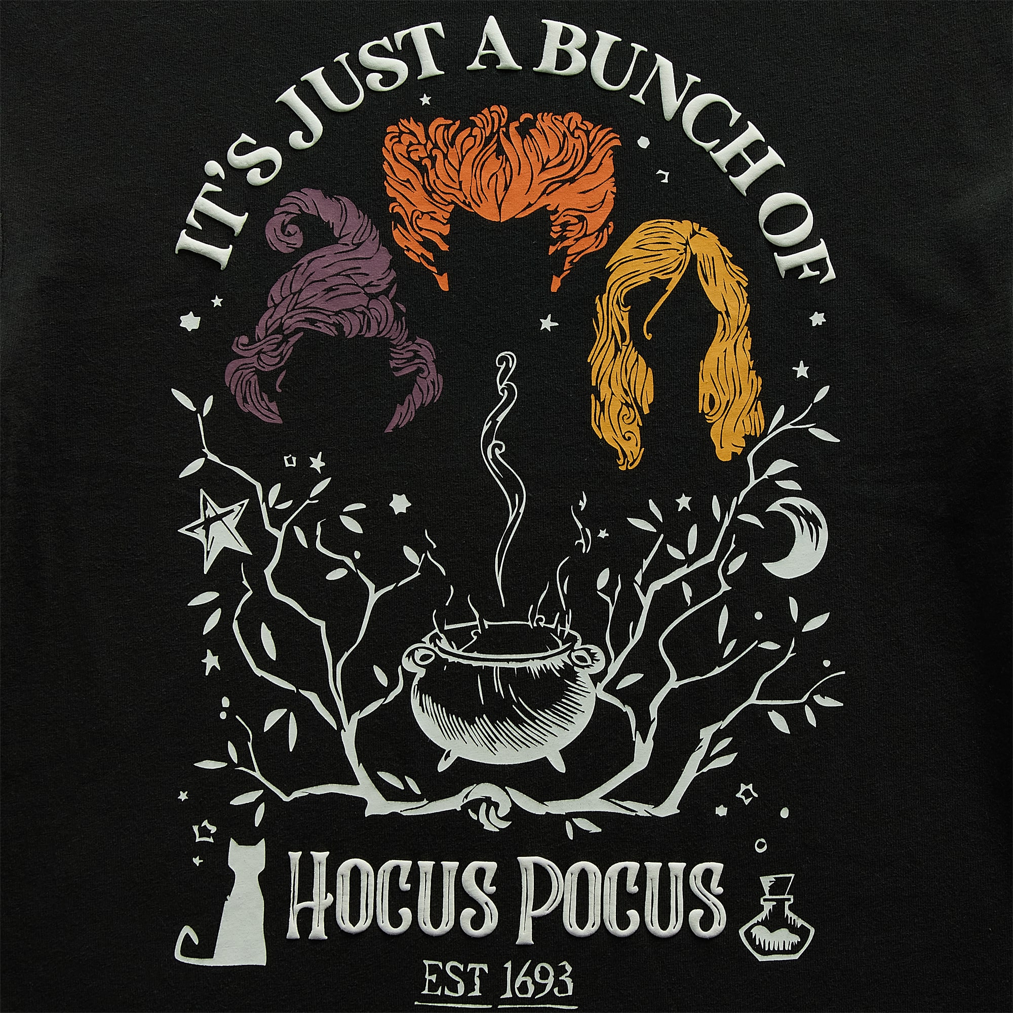 Womens Juniors Crew Neck Short Sleeve Regular Fit Hocus Pocus Graphic T-Shirt