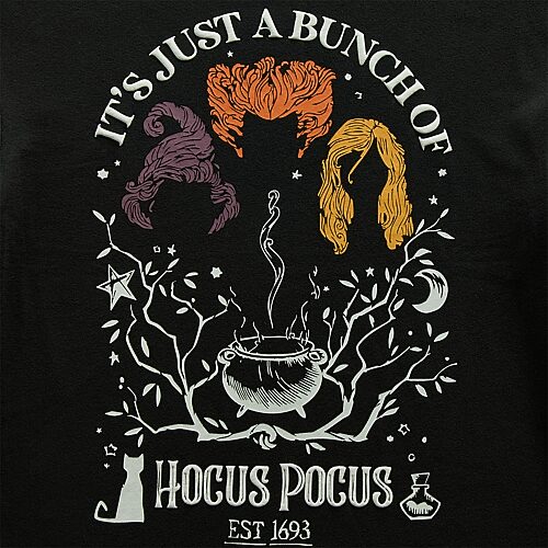 Mad Engine Womens Juniors Crew Neck Short Sleeve Regular Fit Hocus Pocus Graphic T-shirt In Black