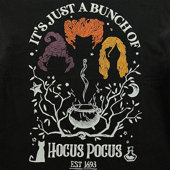 Womens Juniors Crew Neck Short Sleeve Regular Fit Hocus Pocus Graphic T-Shirt