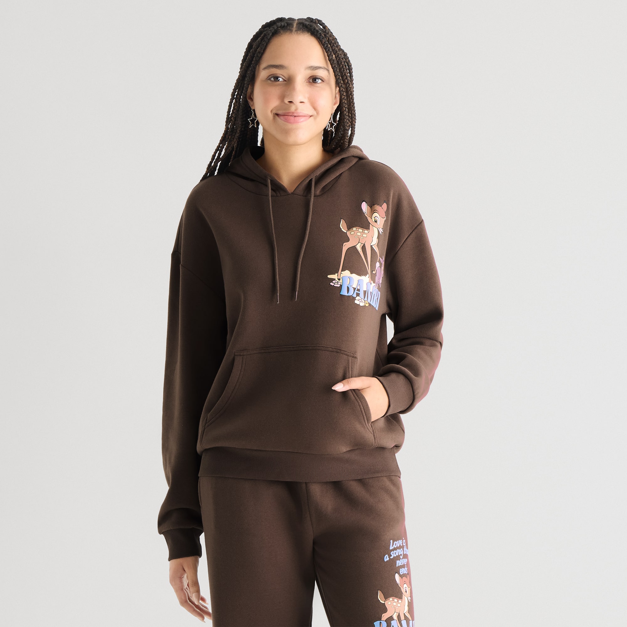 Womens Juniors Long Sleeve Bambi Hoodie