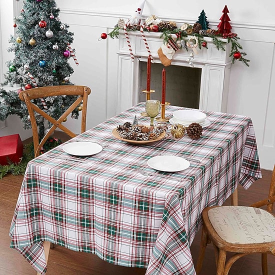 Avanti Holiday Plaid Tablecloth
