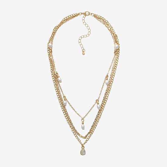 Mixit Womens Glass 3-pc. Pendant Necklace Set