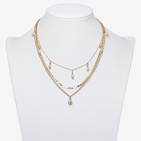 Mixit Womens Glass 3-pc. Pendant Necklace Set