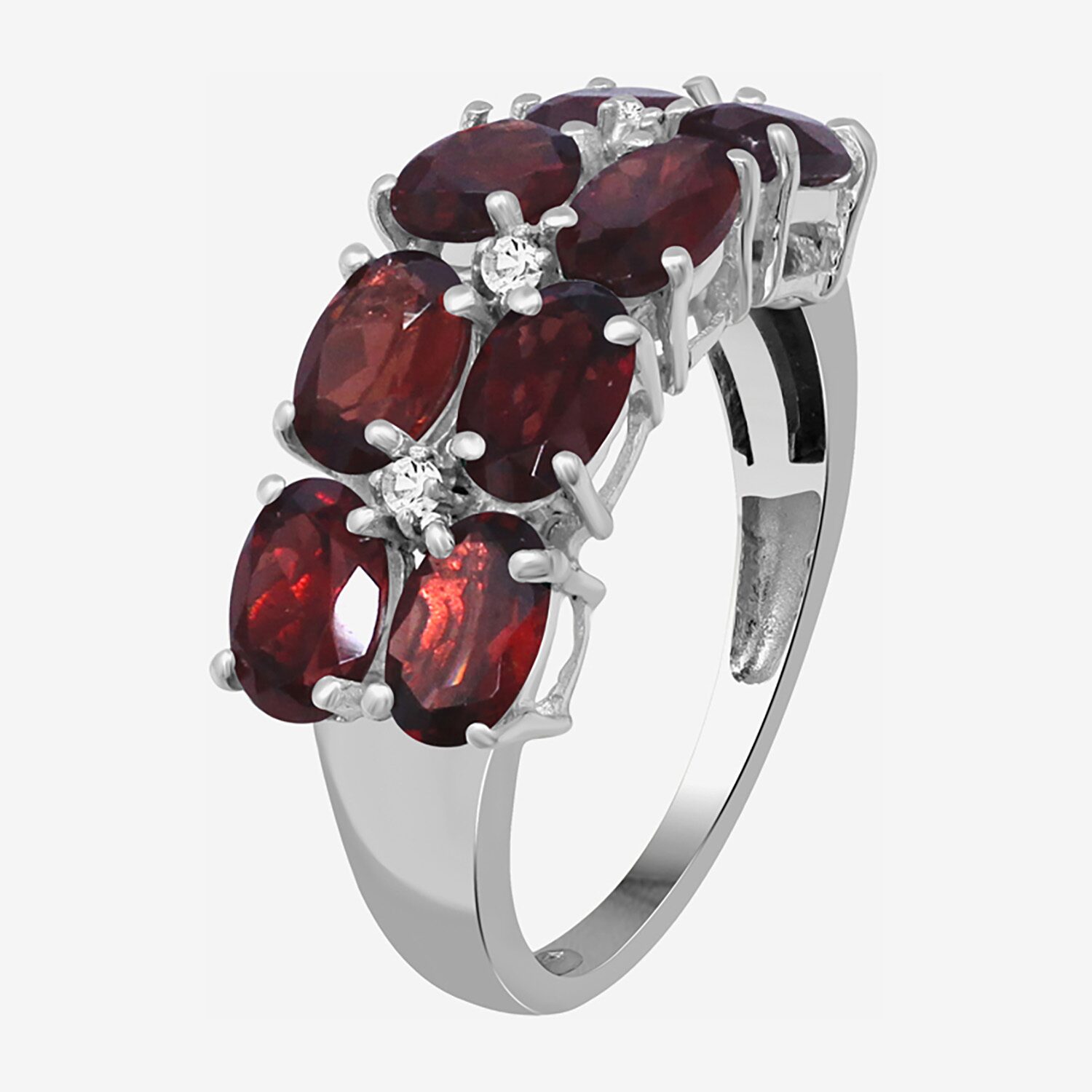 Limited Quantities! Womens Genuine Red Garnet Sterling Silver Cocktail Ring