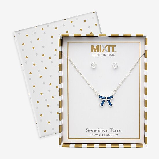 Mixit Womens Red Cubic Zirconia 3-pc. Pendant Necklace Set