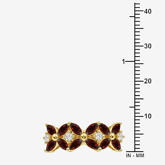 Limited Quantities! Womens 2MM Genuine Red Garnet 14K Gold Over Silver Band