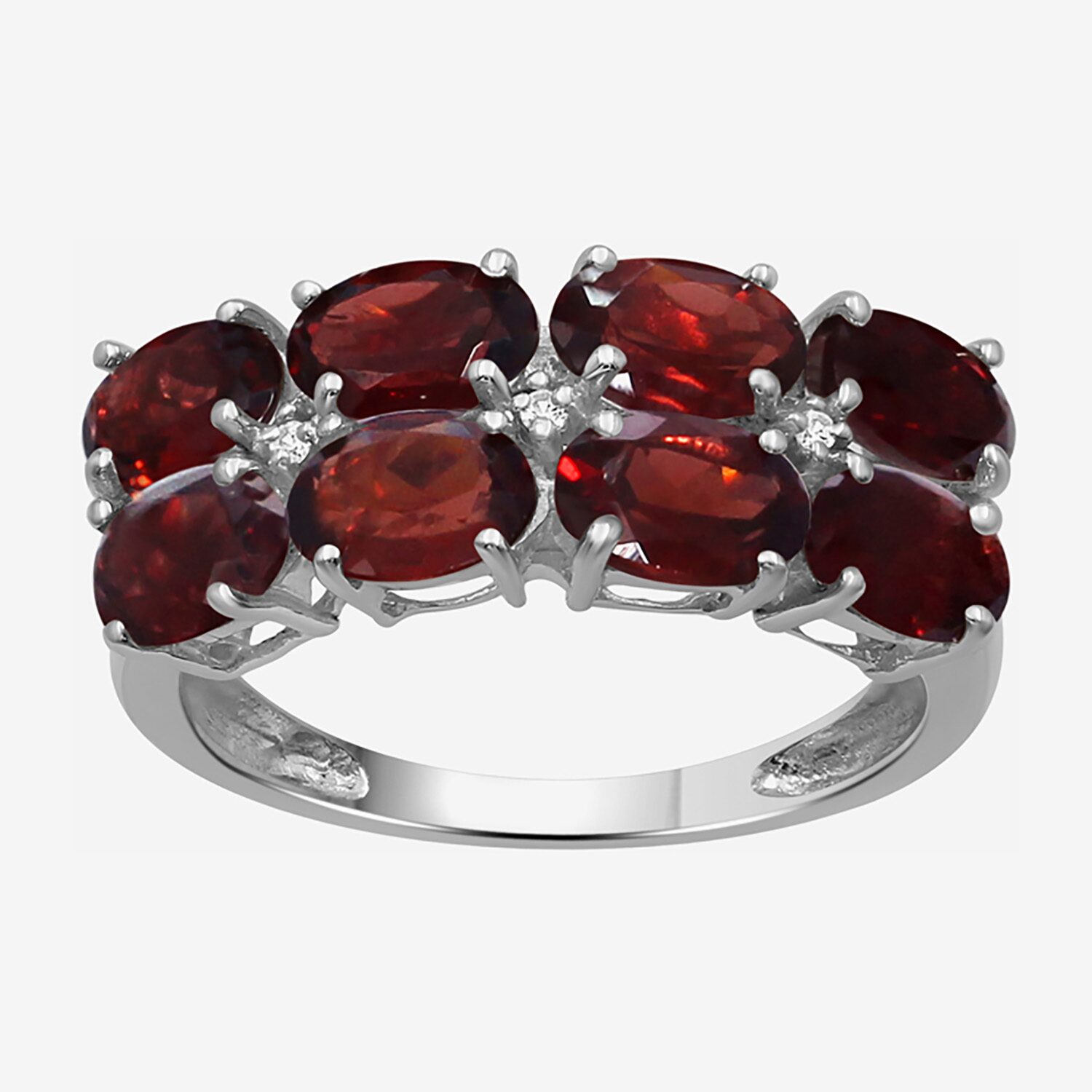 Limited Quantities! Womens Genuine Red Garnet Sterling Silver Cocktail Ring