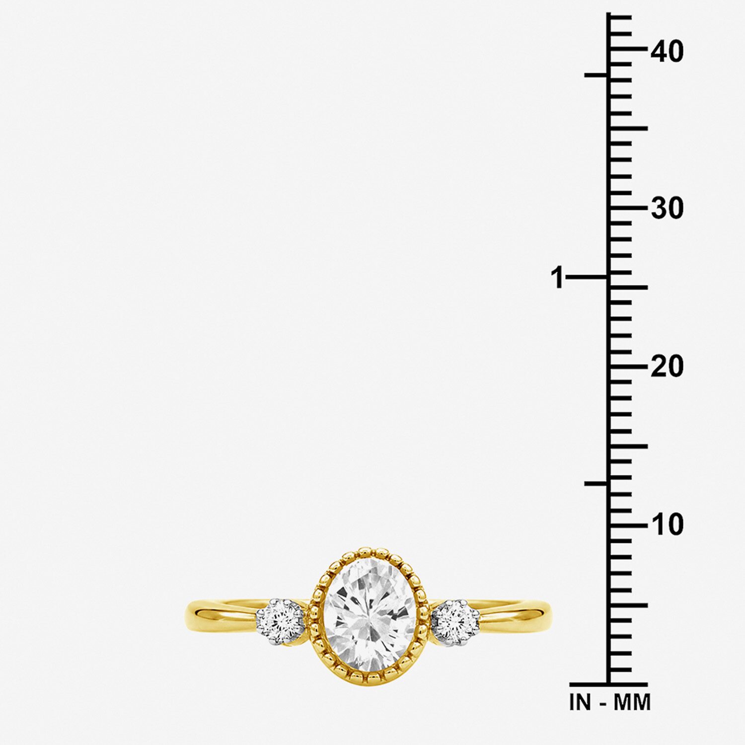Limited Quantities! Womens Genuine White Topaz 14K Gold Over Silver Oval 3-Stone Cocktail Ring