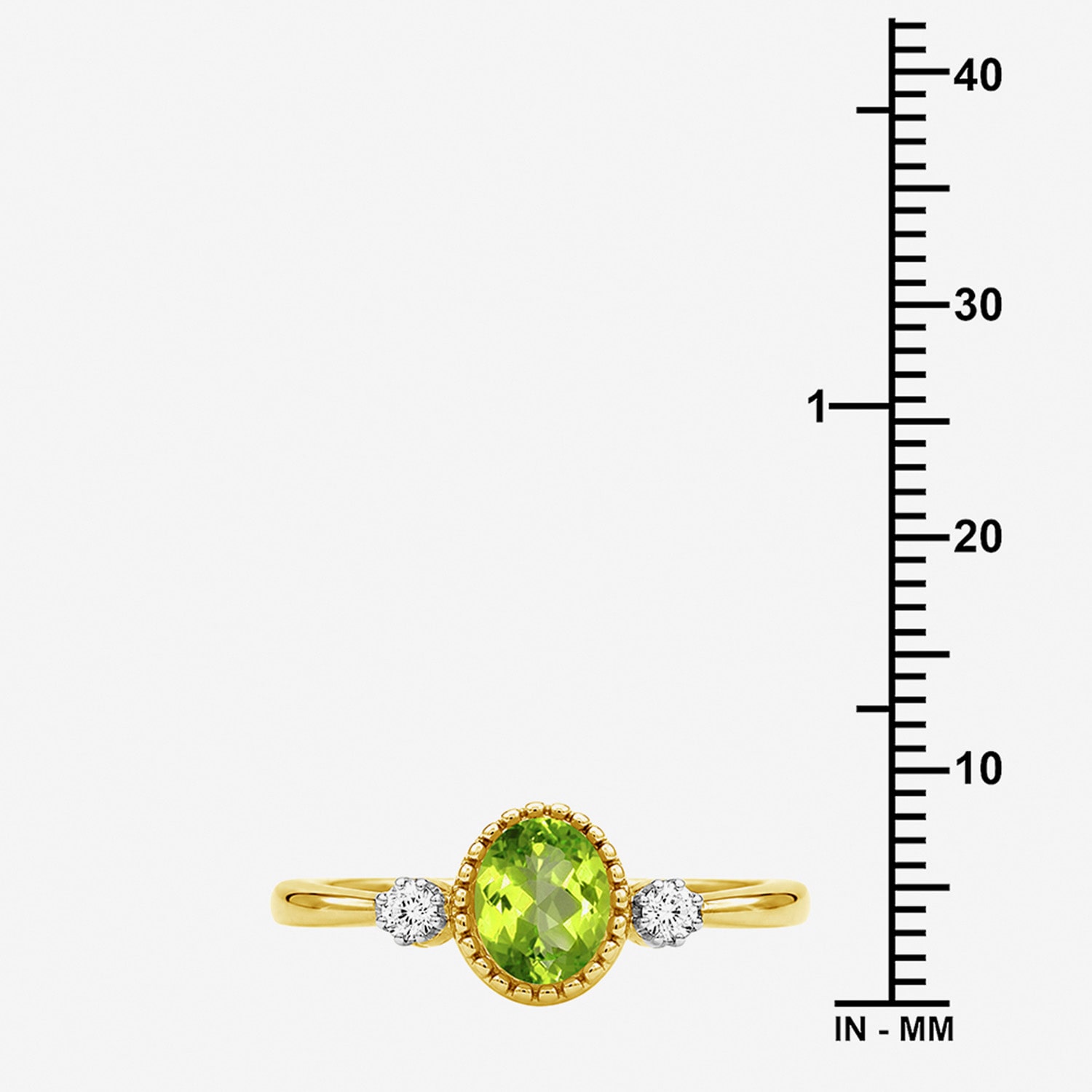 Limited Quantities! Womens Genuine Green Peridot 14K Gold Over Silver Oval 3-Stone Cocktail Ring