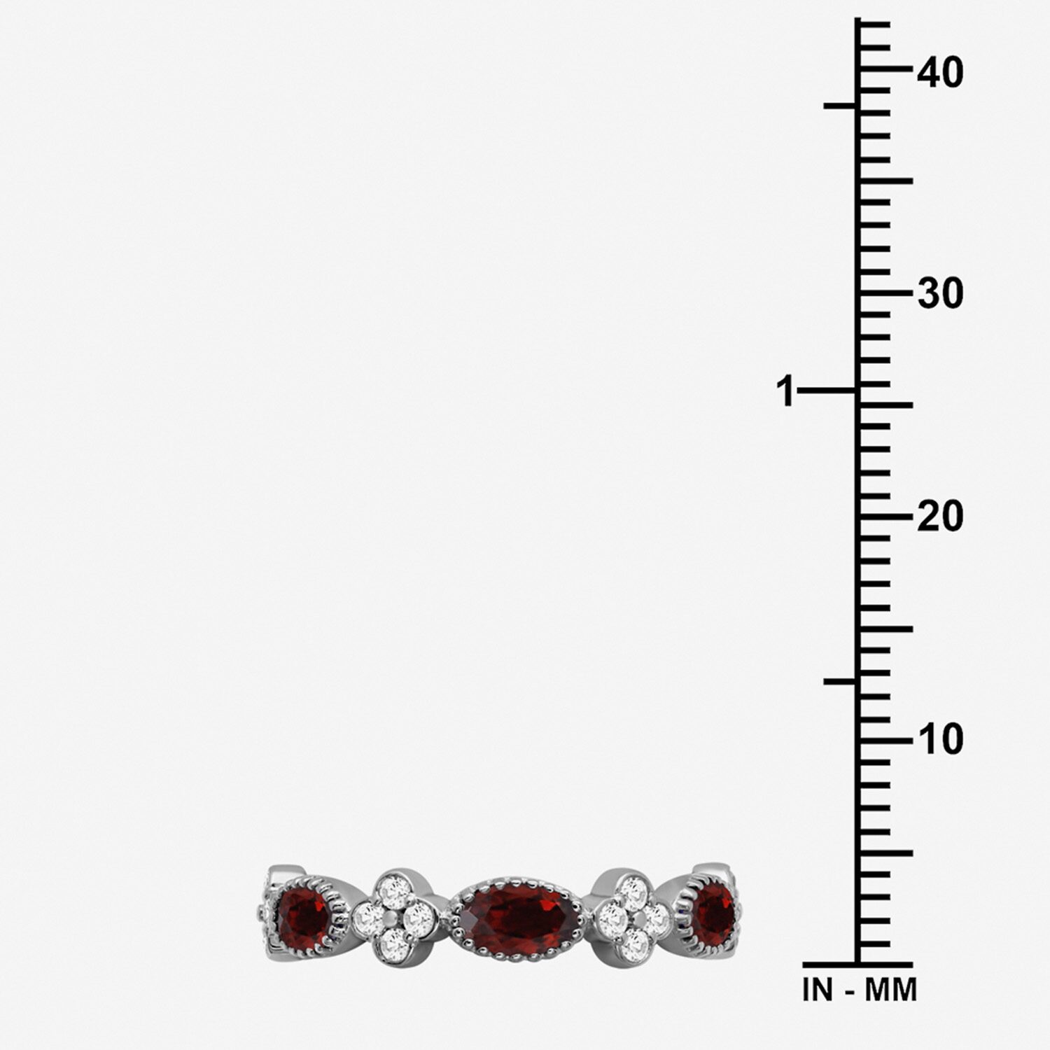 Limited Quantities! Womens 3.5MM Genuine Red Garnet Sterling Silver Band