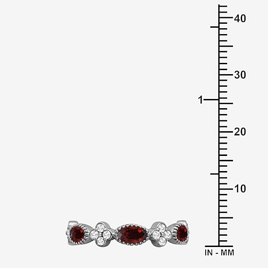 Limited Quantities! Womens 3.5MM Genuine Red Garnet Sterling Silver Band