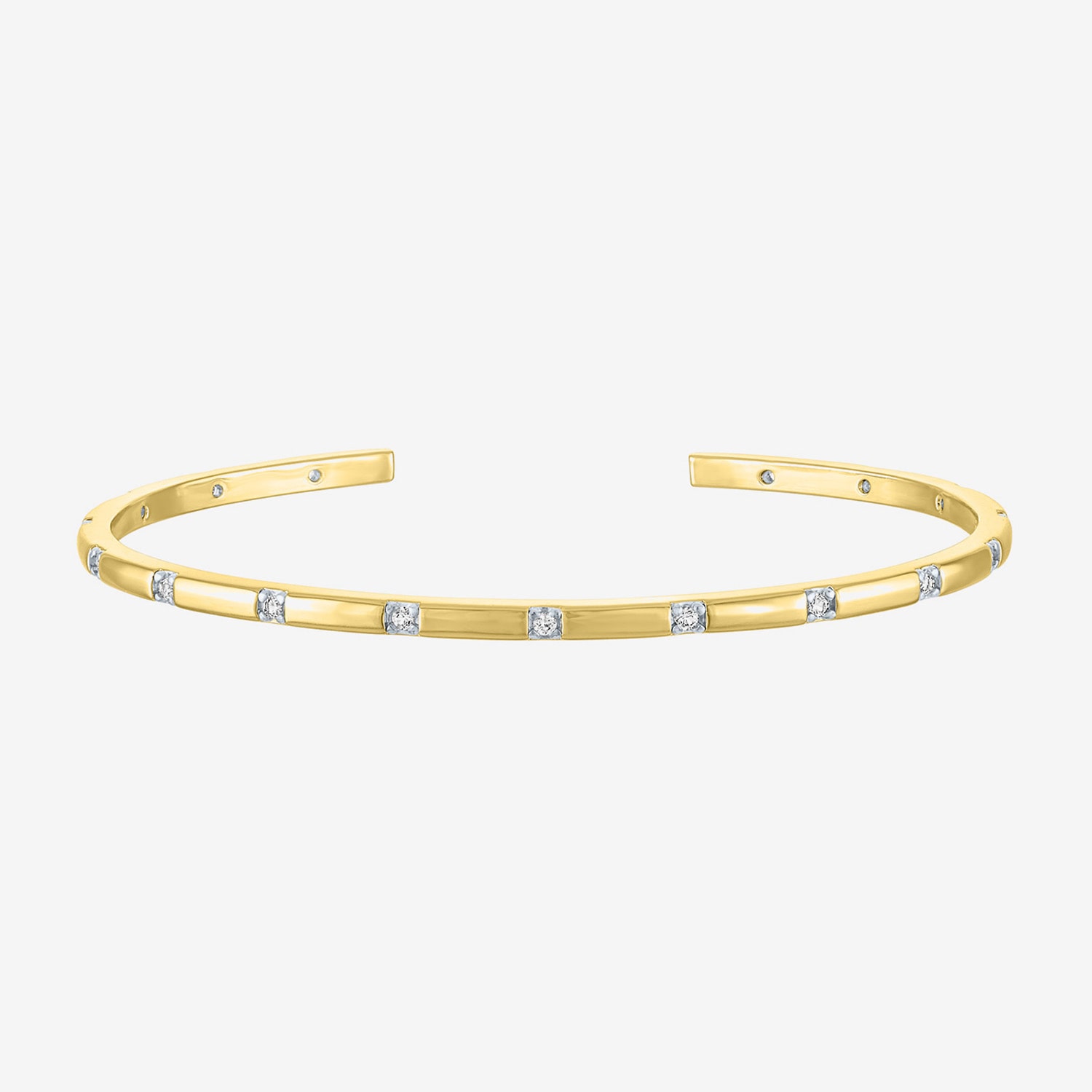 Yes, Please! Womens White Sapphire 14K Gold Over Brass Cuff Bracelet