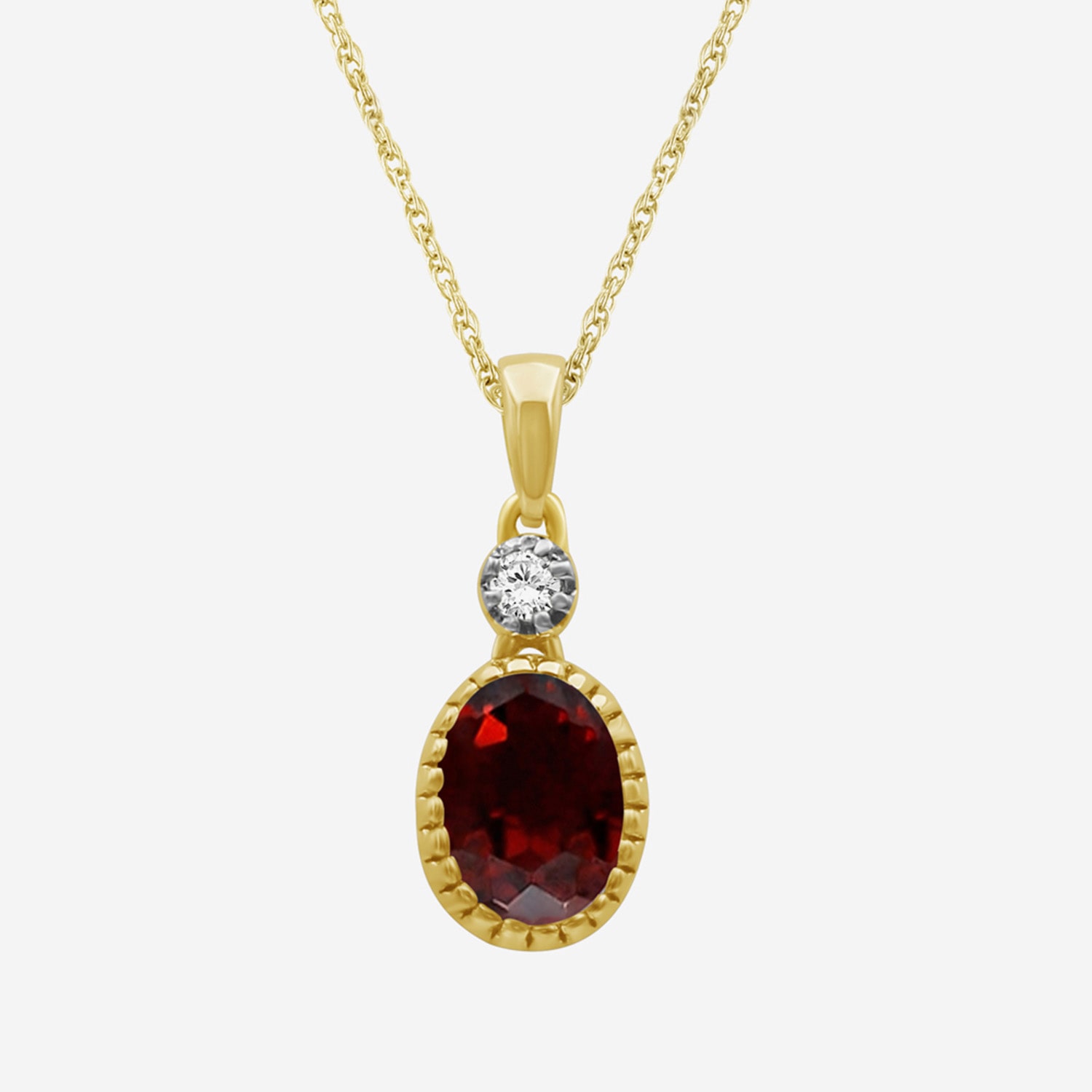 Limited Quantities! Womens Genuine Red Garnet 14K Gold Over Silver Oval 18 Inch Pendant Necklace