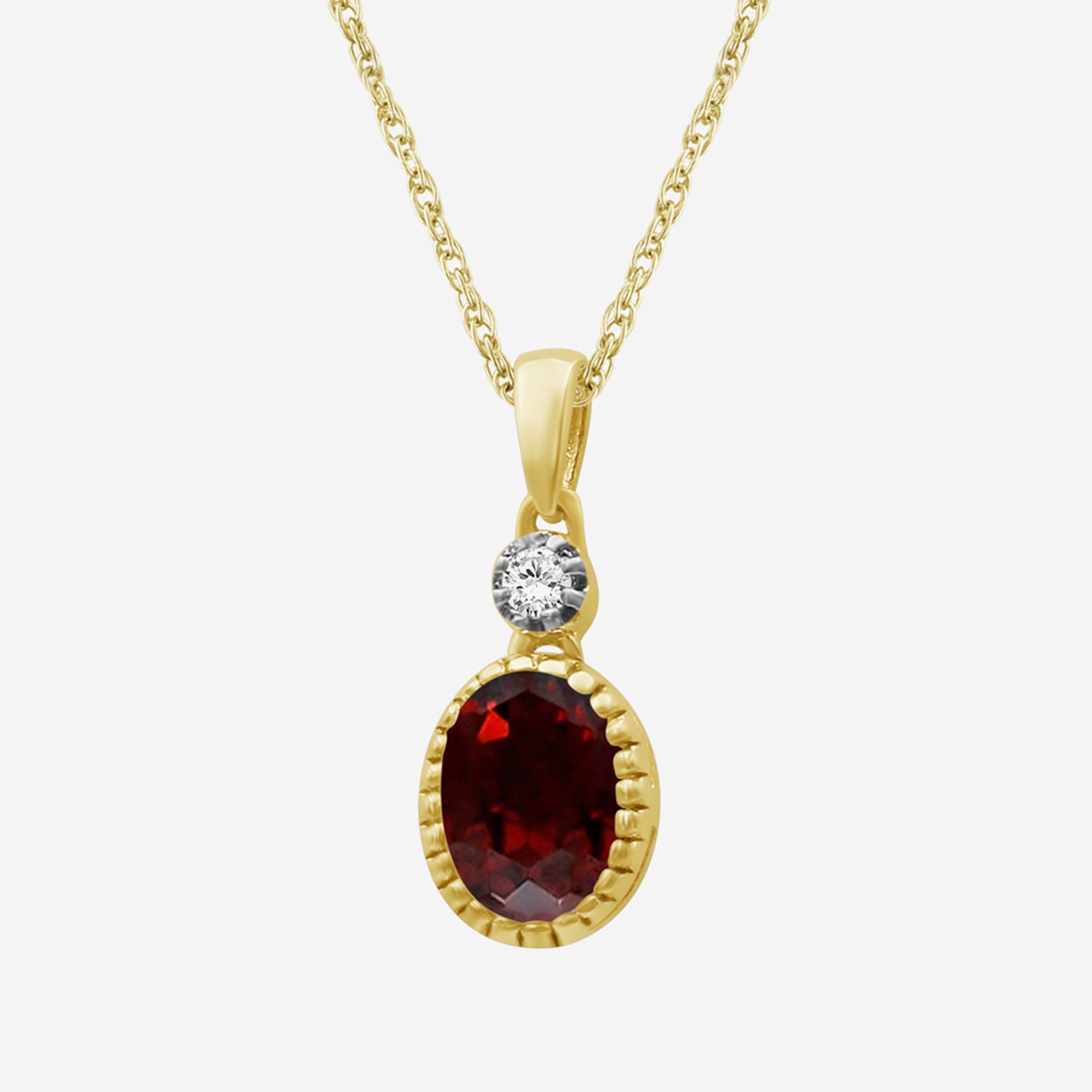 Limited Quantities! Womens Genuine Red Garnet 14K Gold Over Silver Oval 18 Inch Pendant Necklace