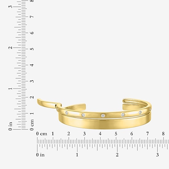 Yes, Please! Womens 2-pc. White Sapphire 14K Gold Over Brass Bracelet Set