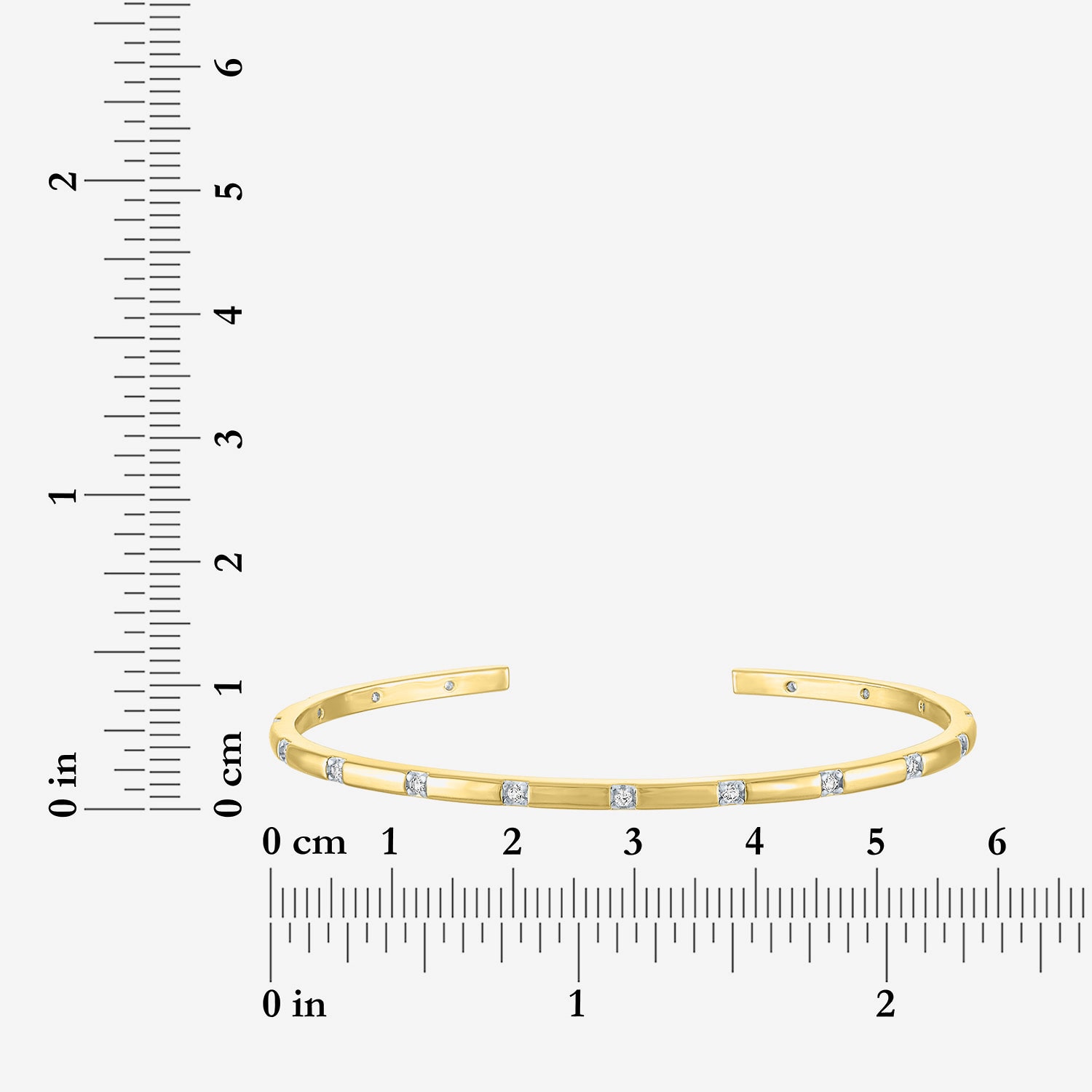 Yes, Please! Womens White Sapphire 14K Gold Over Brass Cuff Bracelet