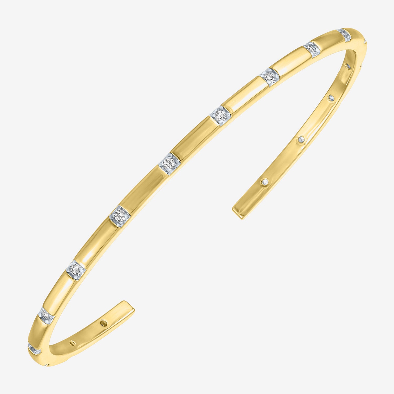 Yes, Please! Womens White Sapphire 14K Gold Over Brass Cuff Bracelet