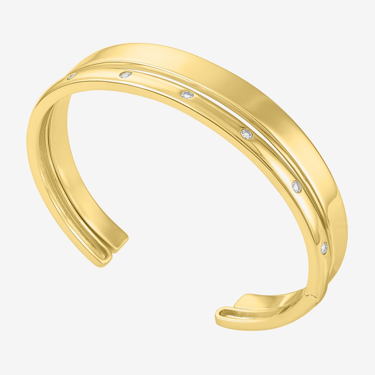 Yes, Please! Womens 2-pc. White Sapphire 14K Gold Over Brass Bracelet Set