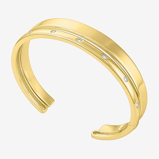 Yes, Please! Womens 2-pc. White Sapphire 14K Gold Over Brass Bracelet Set
