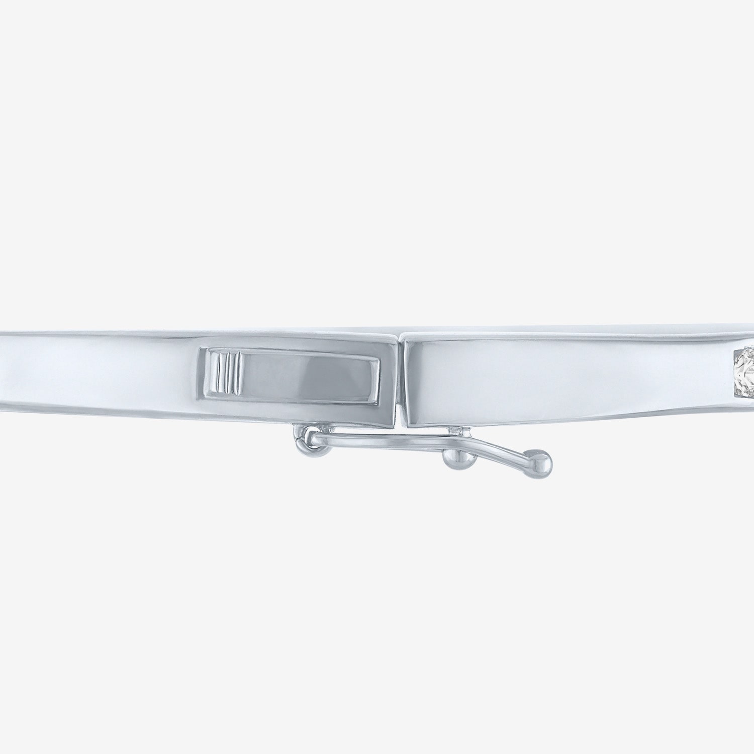 Yes, Please! Womens Lab Created White Sapphire Casted Pure Silver Over Brass Bangle Bracelet