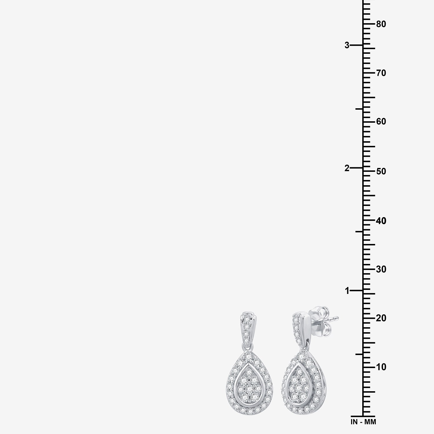 (F / Si1-Si2) Womens 2 CT. T.W. Lab Grown White Diamond Sterling Silver Pear 3-pc. Jewelry Set