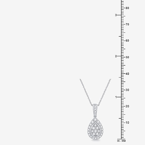 (F / Si1-Si2) Womens 2 CT. T.W. Lab Grown White Diamond Sterling Silver Pear 3-pc. Jewelry Set