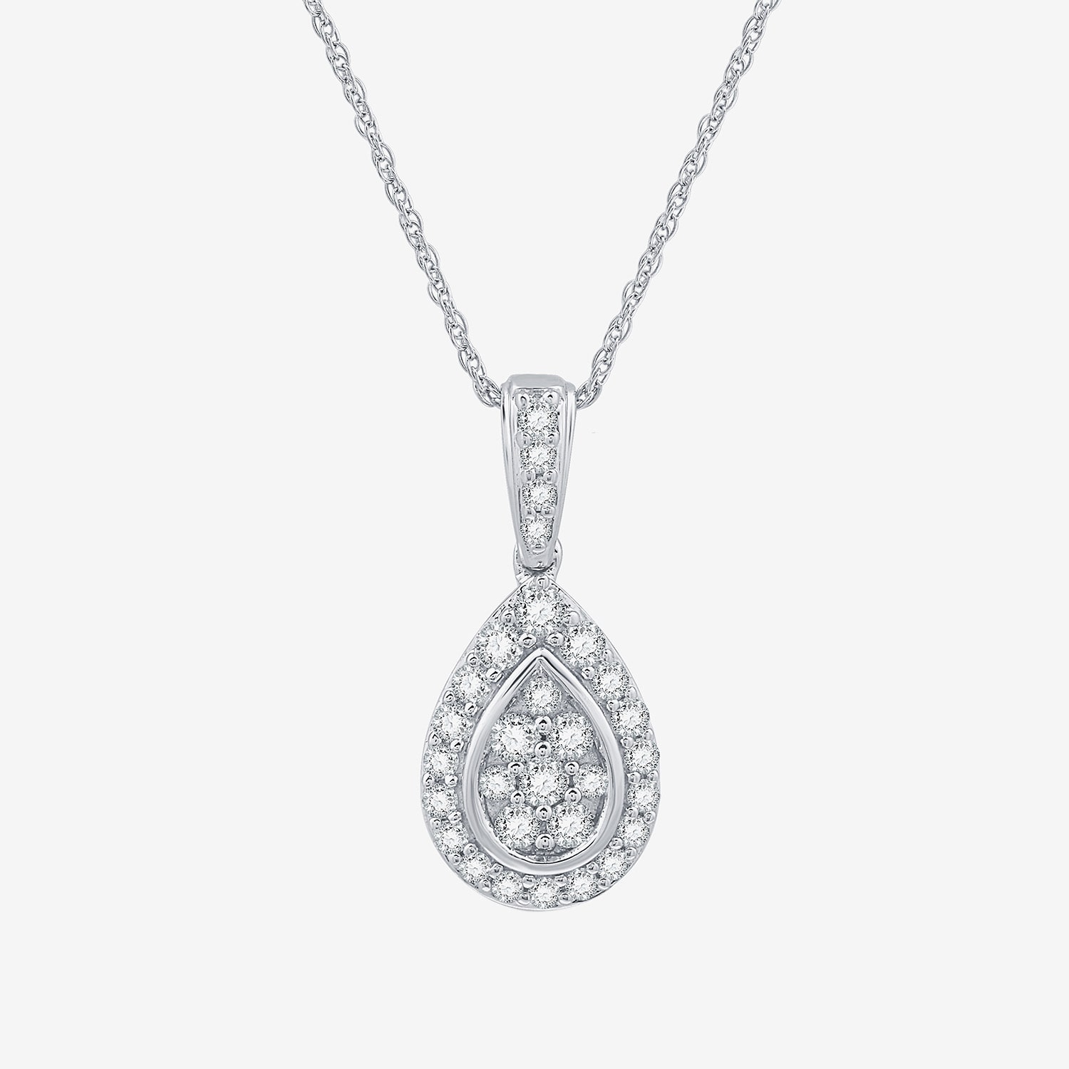 (F / Si1-Si2) Womens 2 CT. T.W. Lab Grown White Diamond Sterling Silver Pear 3-pc. Jewelry Set
