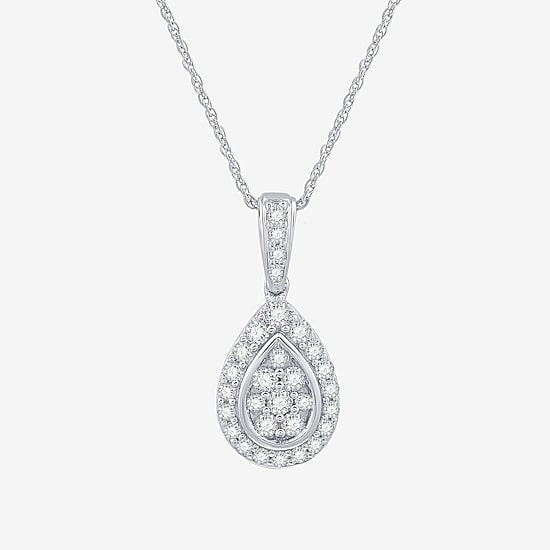 (F / Si1-Si2) Womens 2 CT. T.W. Lab Grown White Diamond Sterling Silver Pear 3-pc. Jewelry Set