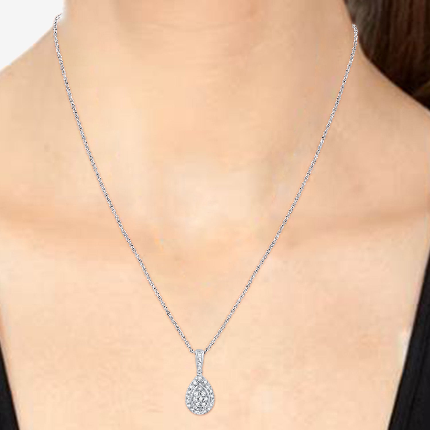 (F / Si1-Si2) Womens 2 CT. T.W. Lab Grown White Diamond Sterling Silver Pear 3-pc. Jewelry Set