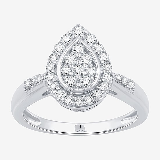 (F / Si1-Si2) Womens 2 CT. T.W. Lab Grown White Diamond Sterling Silver Pear 3-pc. Jewelry Set