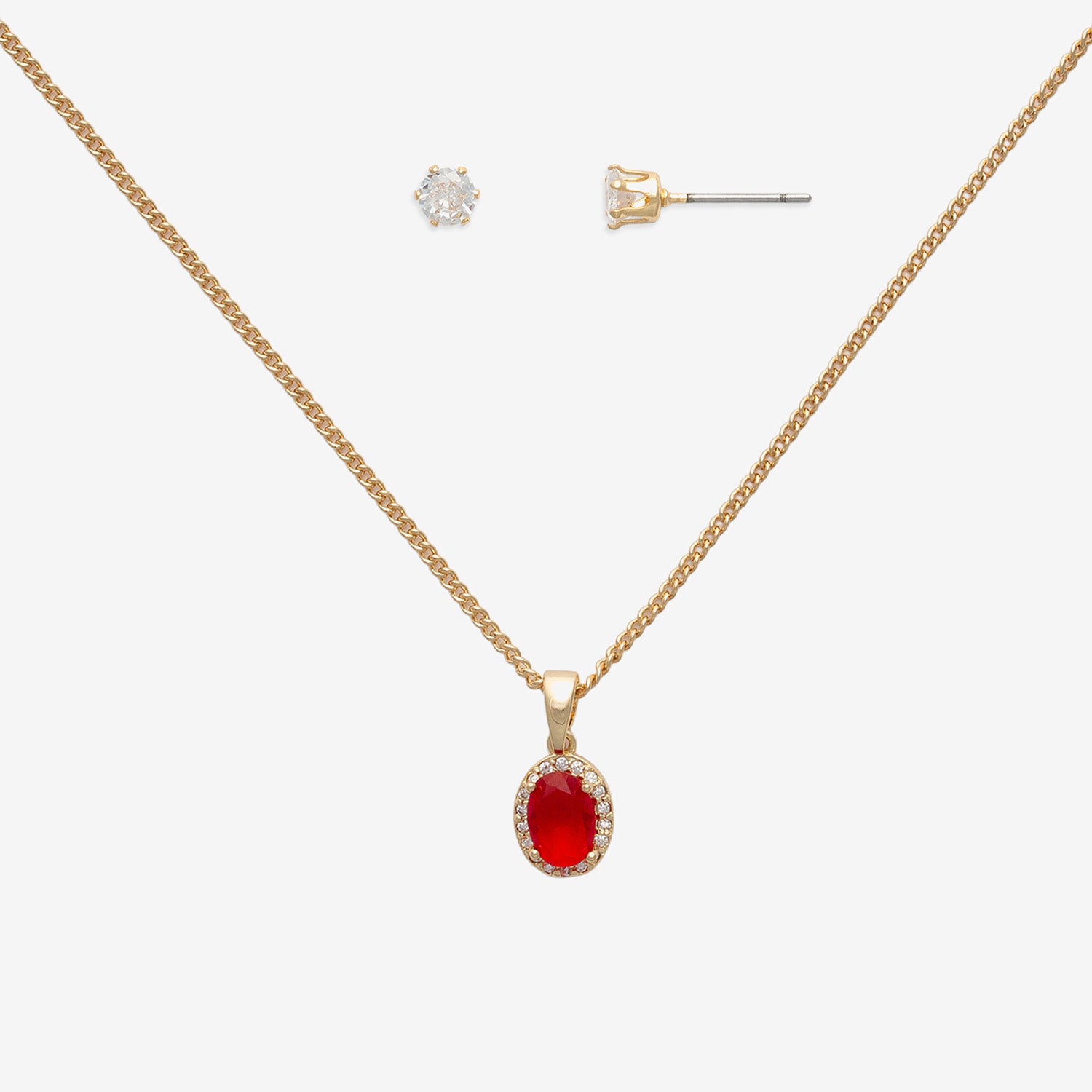 Mixit Womens Blue Cubic Zirconia -pc. Pendant Necklace Set