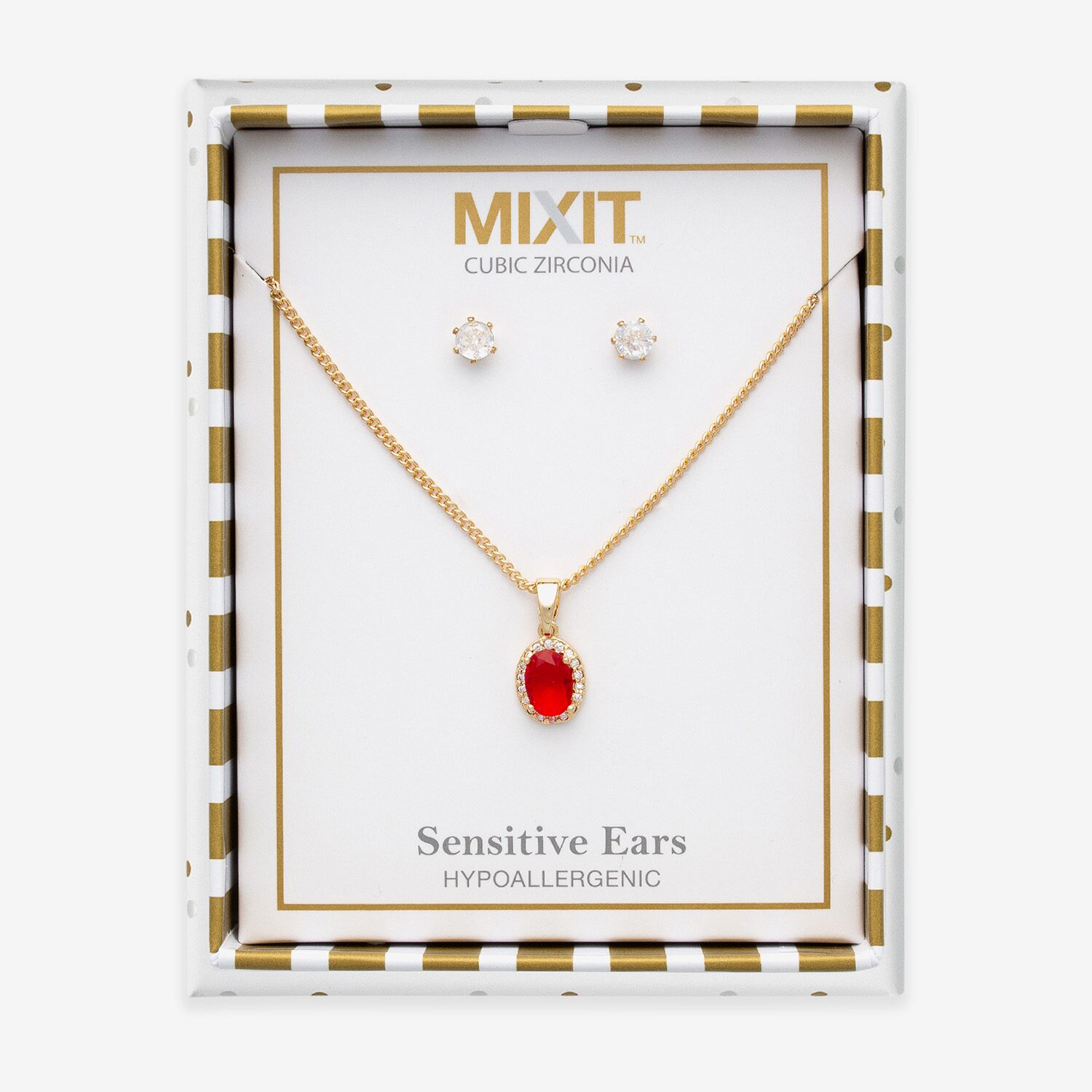 Mixit Womens Blue Cubic Zirconia -pc. Pendant Necklace Set