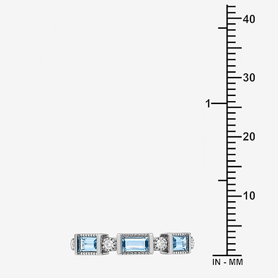 Limited Quantities! Womens 1/10 CT. T.W. Genuine Blue Topaz Sterling Silver Band