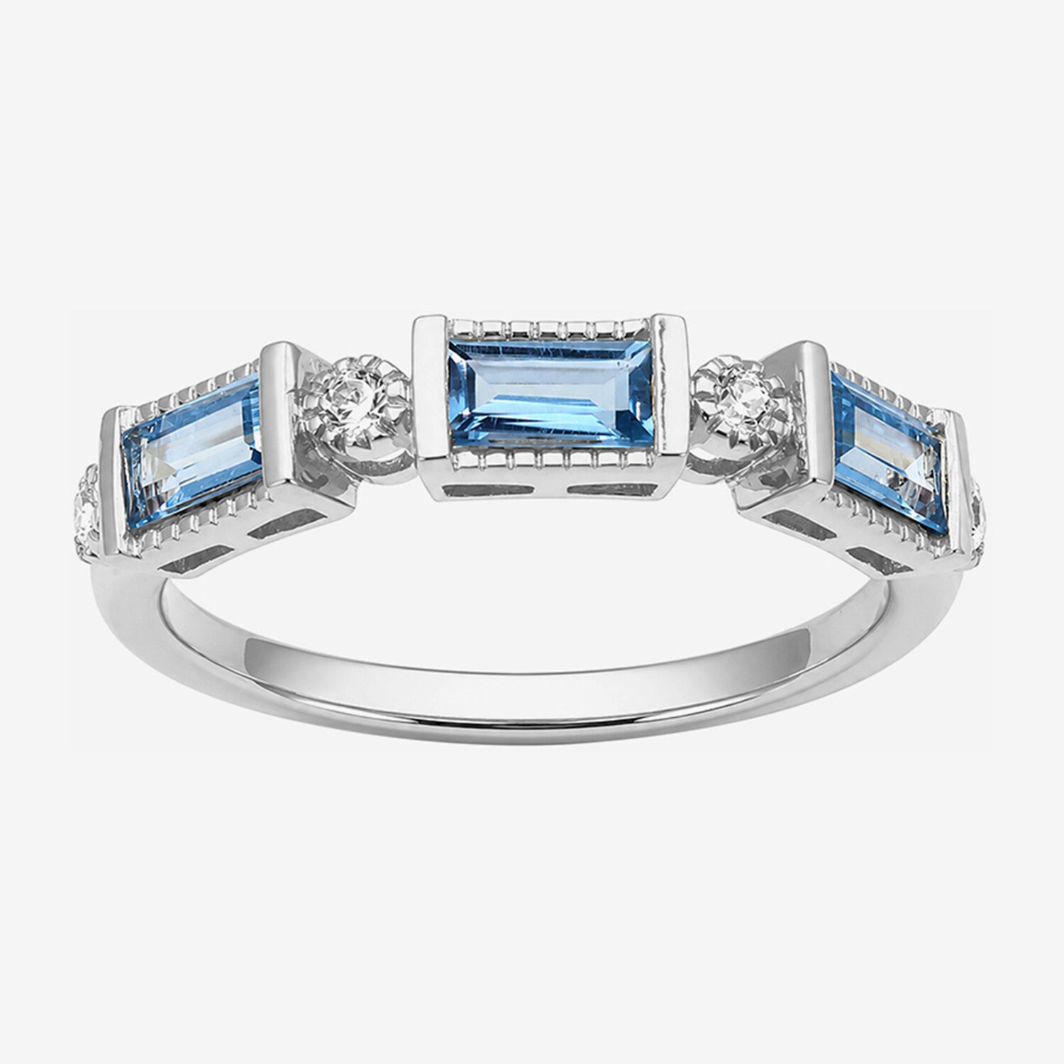 Limited Quantities! Womens 1/10 CT. T.W. Genuine Blue Topaz Sterling Silver Band