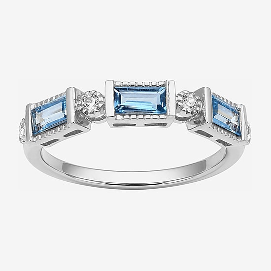 Limited Quantities! Womens 1/10 CT. T.W. Genuine Blue Topaz Sterling Silver Band