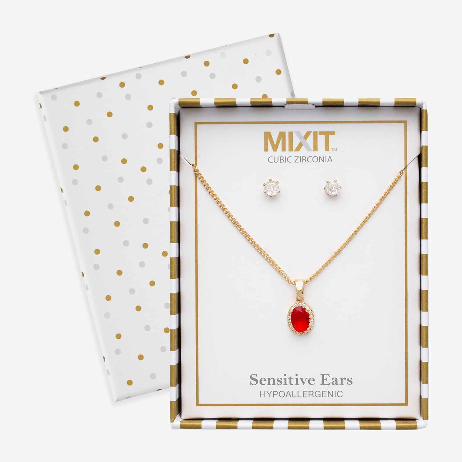 Mixit Womens Blue Cubic Zirconia -pc. Pendant Necklace Set