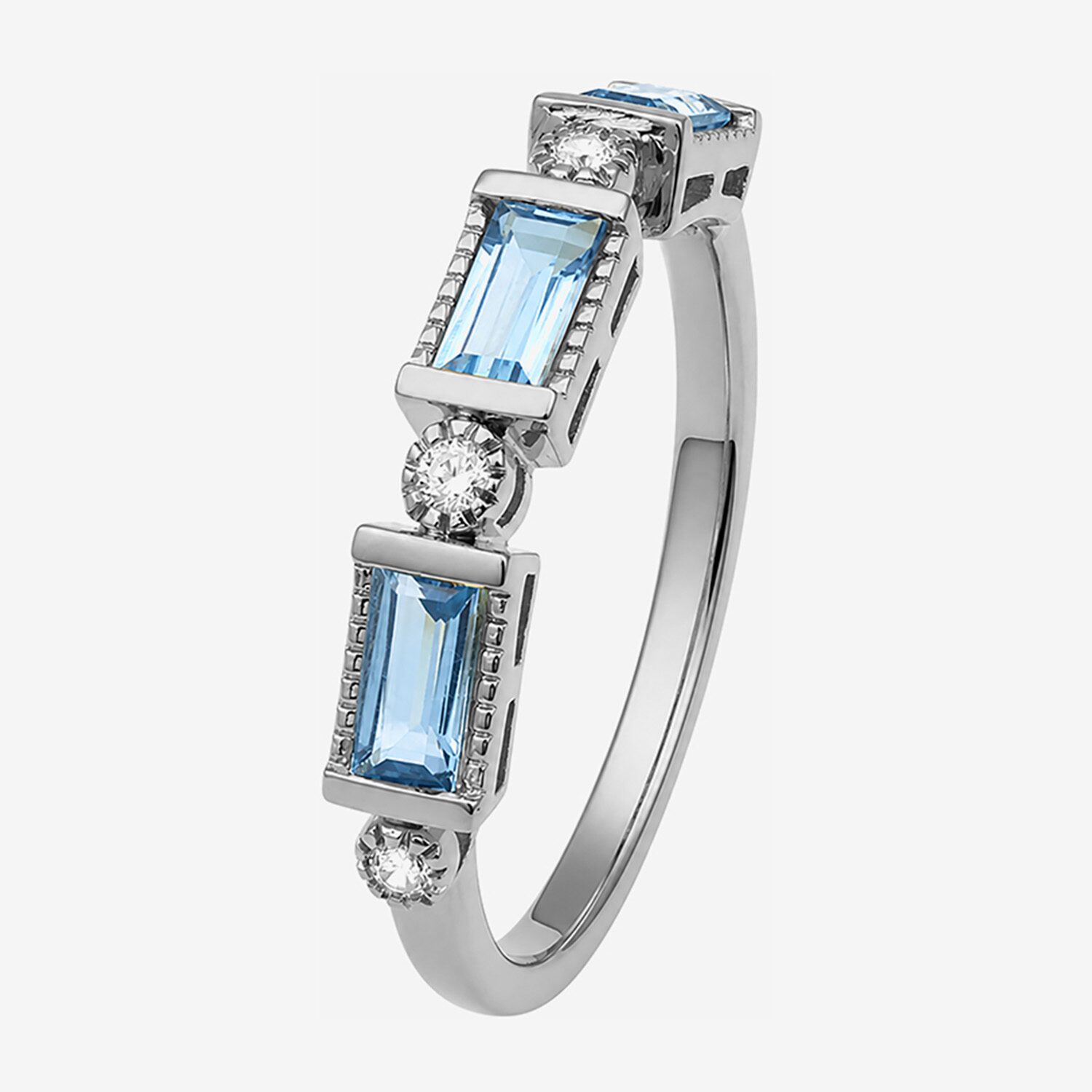 Limited Quantities! Womens 1/10 CT. T.W. Genuine Blue Topaz Sterling Silver Band