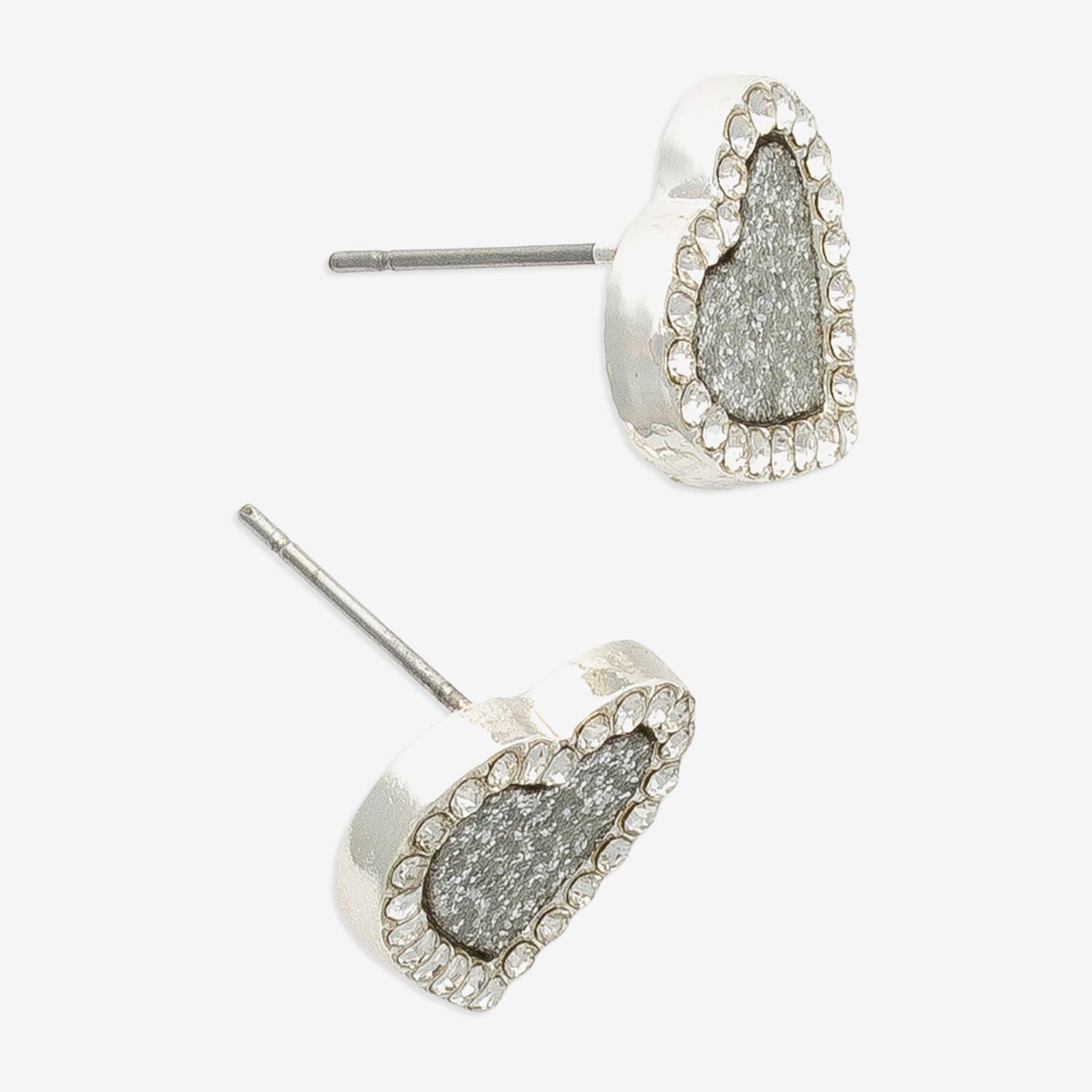 Mixit Glass 12.9mm Heart Stud Earrings