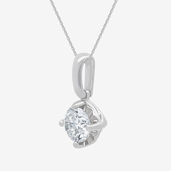 (H-I / I1) Womens 1 CT. T.W. Lab Grown White Diamond Sterling Silver Round 2-pc. Jewelry Set