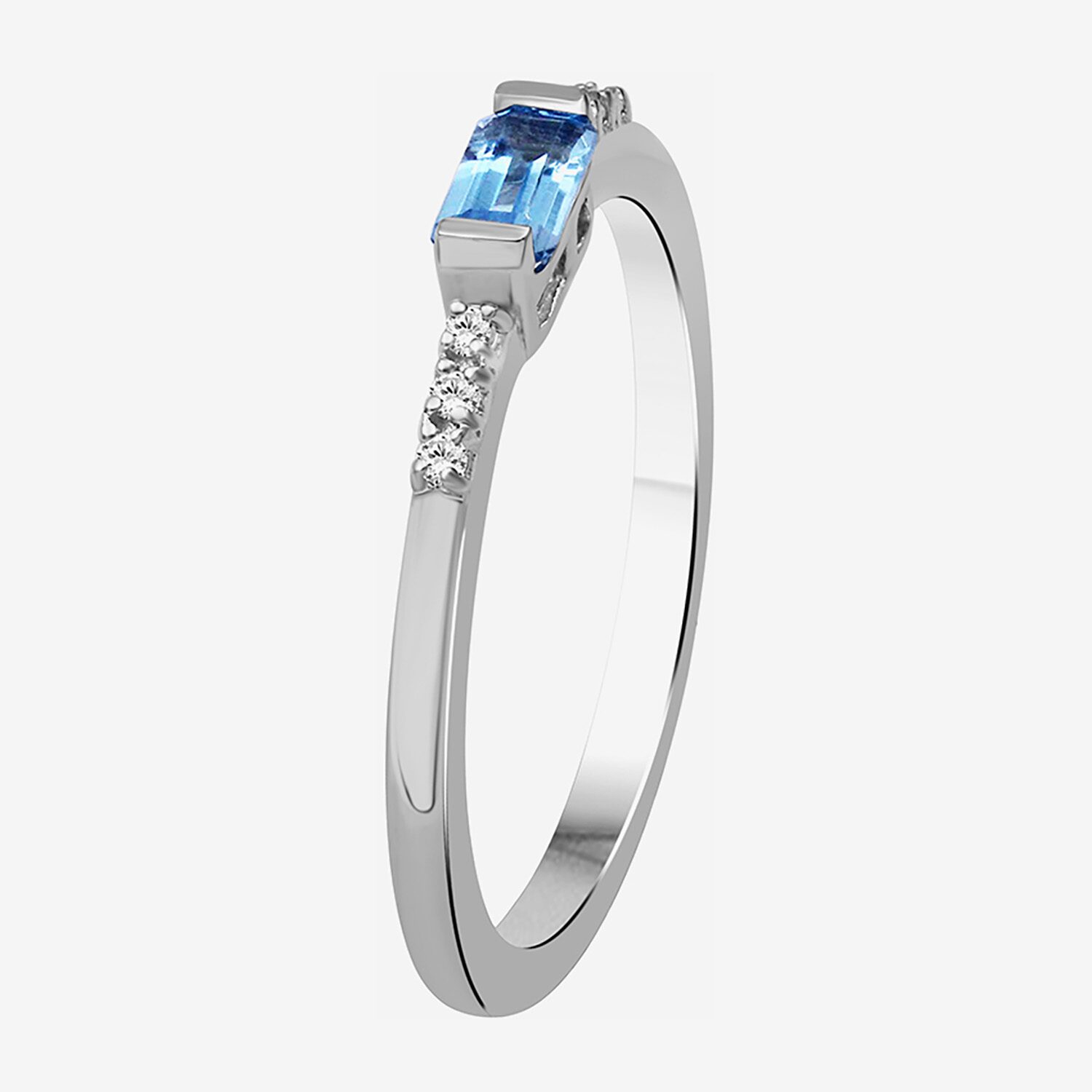 Limited Quantities! Womens Diamond Accent Genuine Blue Topaz Sterling Silver Cocktail Ring