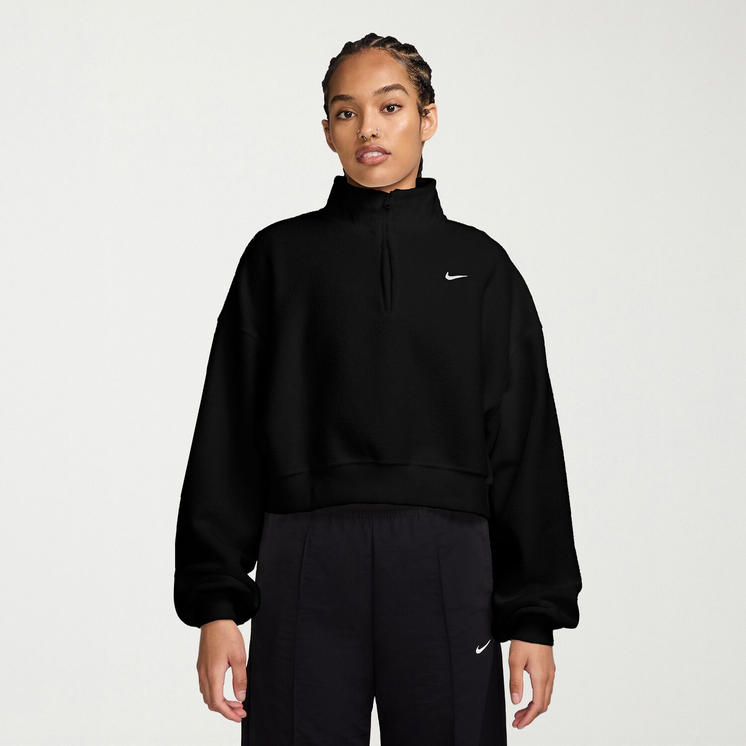 Nike Womens High Neck Long Sleeve Active Quarter-Zip Pullover