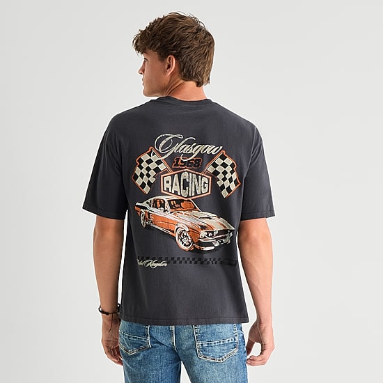 Arizona Mens Crew Neck Short Sleeve Boxy Fit Big and Tall Graphic T-Shirt