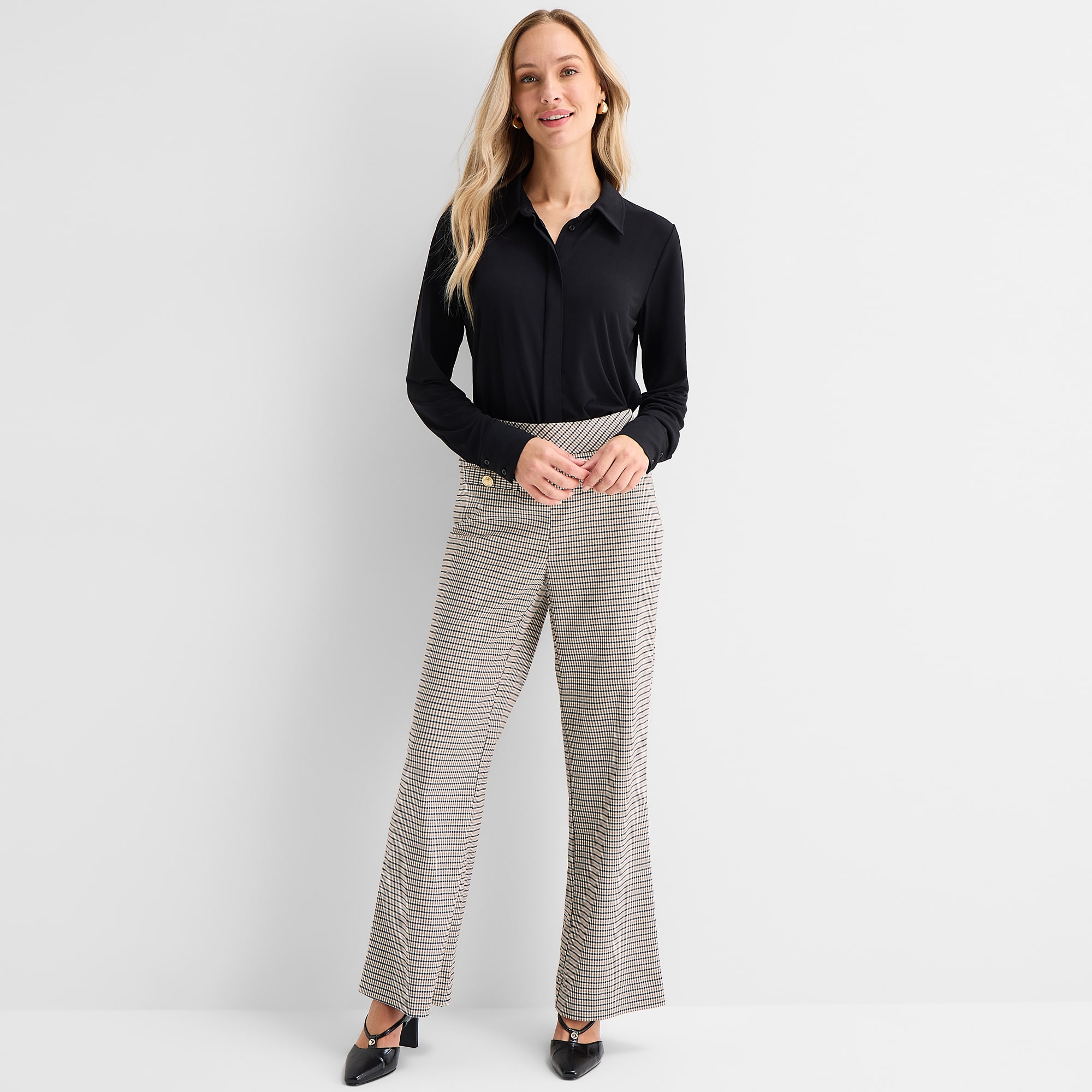 Liz Claiborne Womens Tall Long Sleeve Blouse