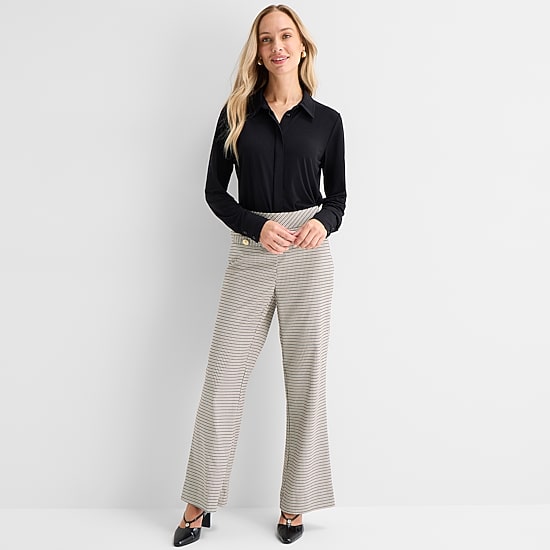 Liz Claiborne Womens Tall Cuffed Long Sleeve Regular Fit Button-Down Shirt