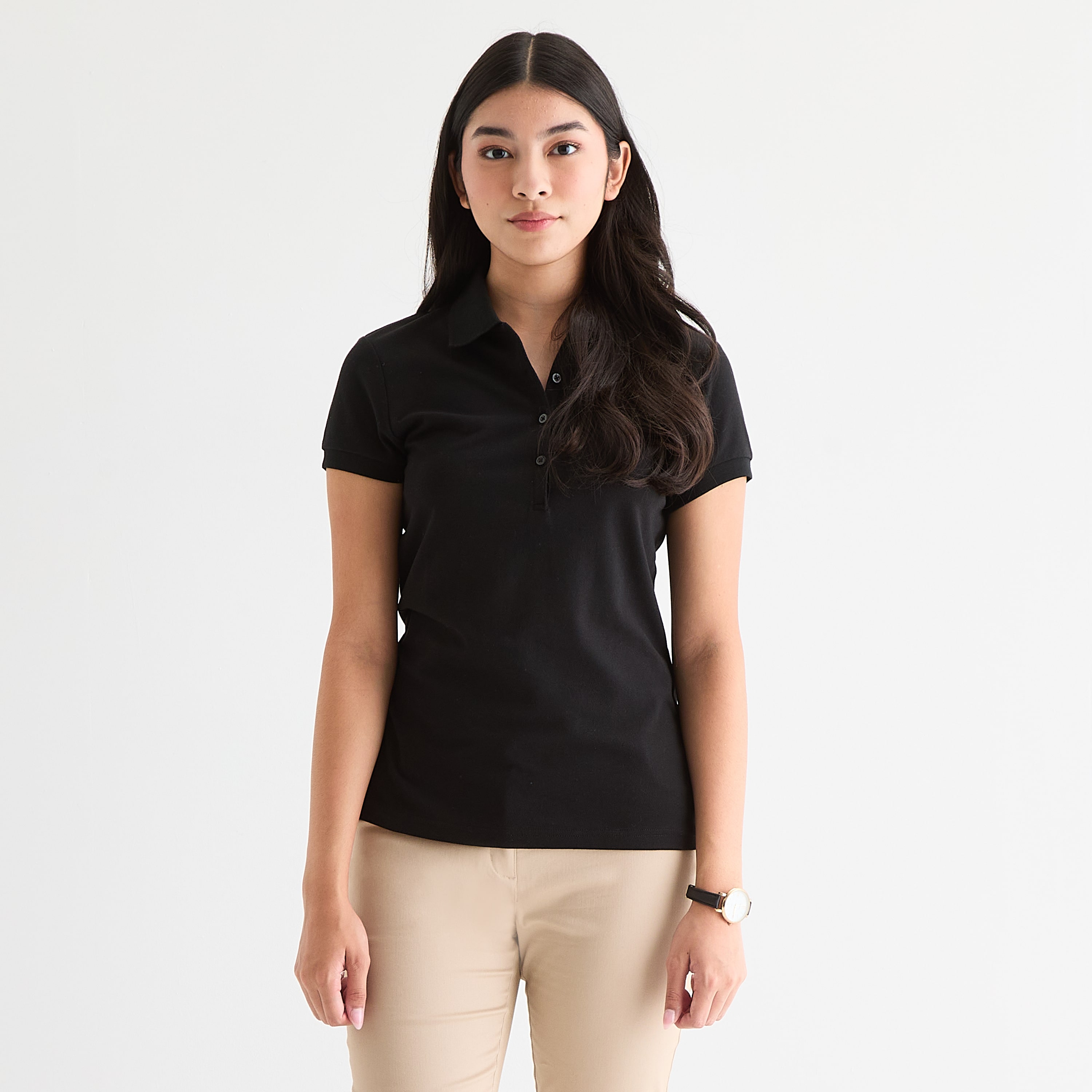 IZOD Womens Juniors Short Sleeve Polo Shirt