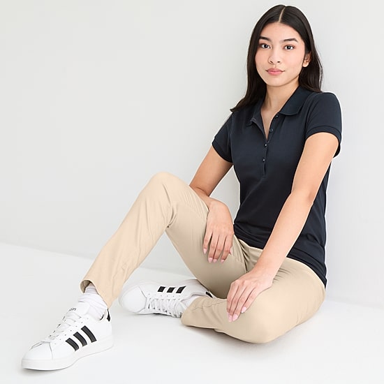 IZOD Womens Juniors Short Sleeve Polo Shirt