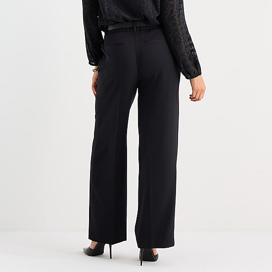 Liz Claiborne Womens Tall Wide Leg Mid Rise Trouser