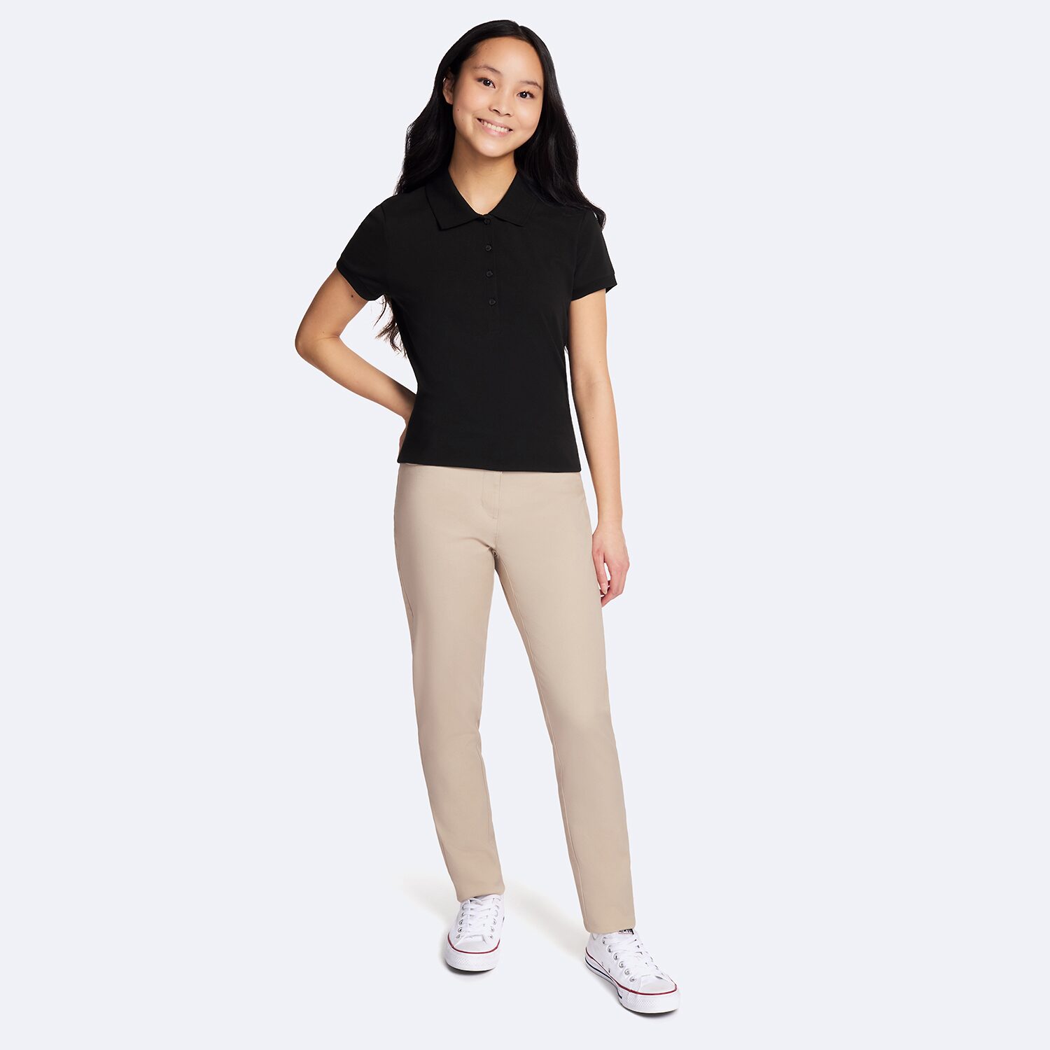 IZOD Womens Juniors Short Sleeve Polo Shirt